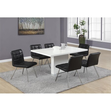 Daphnes Dinnette 32 H in. Black Leather-Look and Chrome Metal Dining Chair - 2 Pieces DA2648364